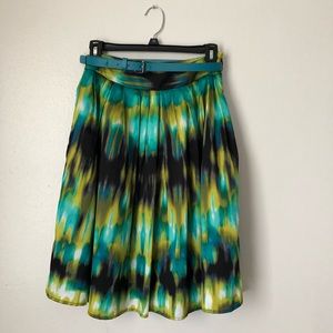Teal and Green Skirt with Belt